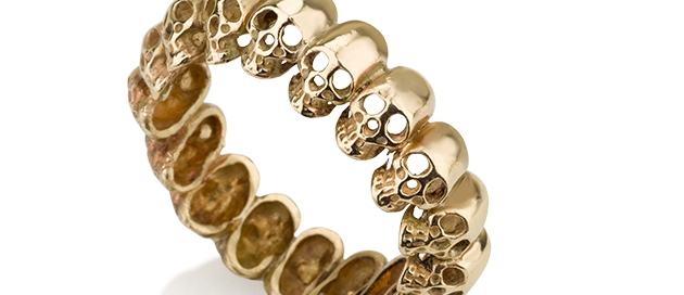 טבעת גולגולות מזהב 14 קראט