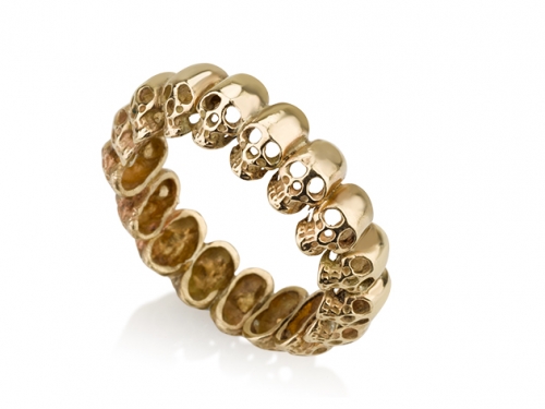 טבעת גולגולות מזהב